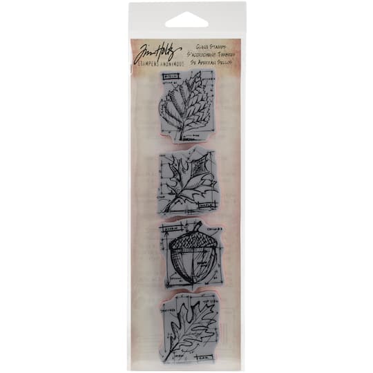 Stampers Anonymous Tim Holtz&#xAE; Autumn Mini Blueprint Cling Stamps